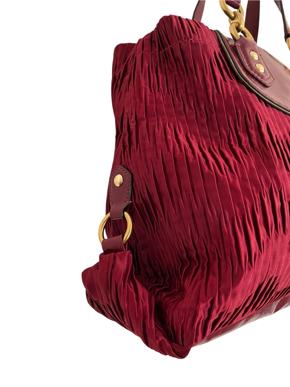 Coach F20050 Ashley Gathered Satin Carryall Satchel Bordeaux NWOT - Picture 4 of 15